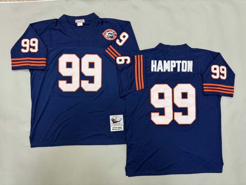 Men 2025 Nike Chicago Bears #99 Hampton blue Throwback Limited NFL Jersey style 001